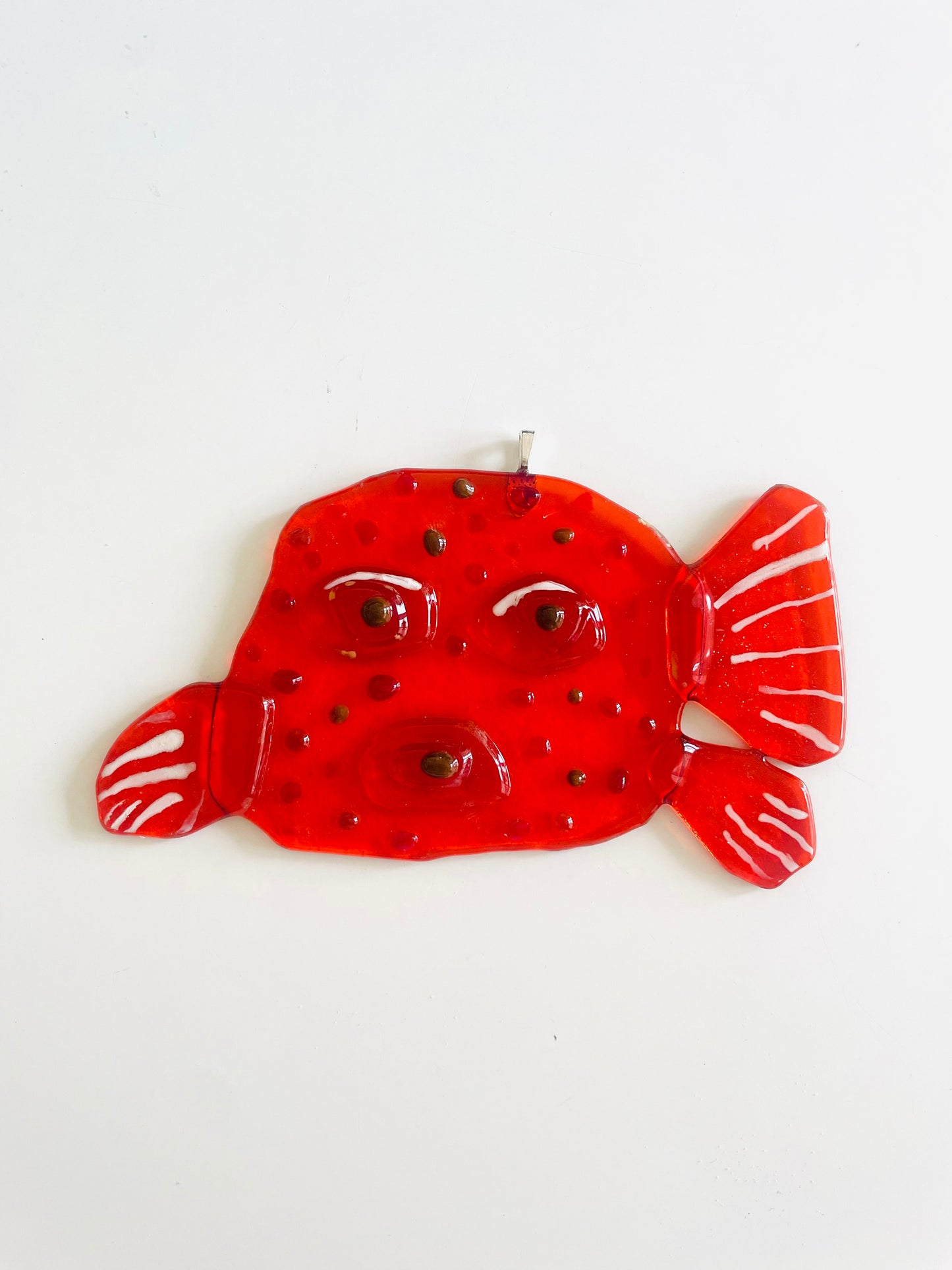 BLOWFISH ORANGE GLASS HANGER