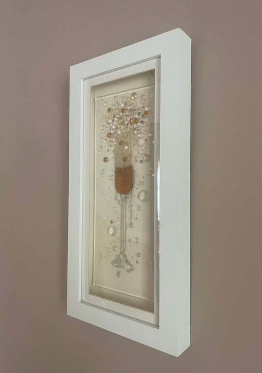 Champagne Framed Glass Art