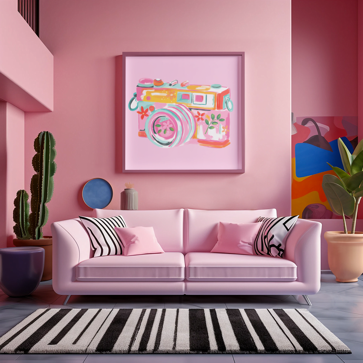 Pink Camera PNG, Floral Camera Clipart, Retro Camera Illustration, Photographer Sublimation Design, Photography Digital Download
