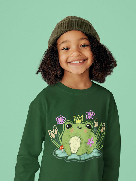 Cute Frog Prince PNG | Kawaii Frog Clipart