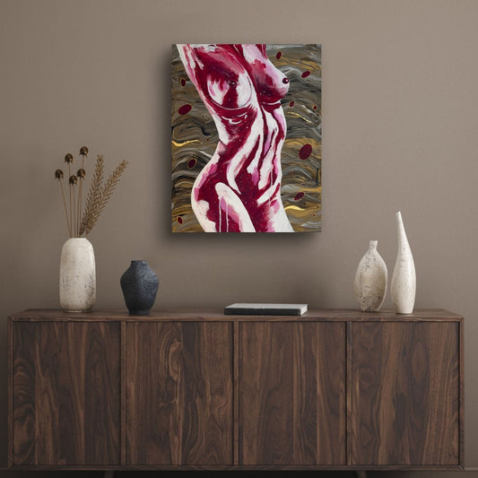 Crimson Form Wall Art Canvas