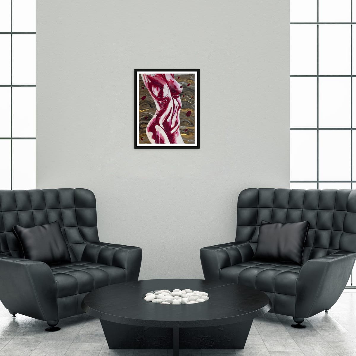 Crimson Form Wall Art Canvas