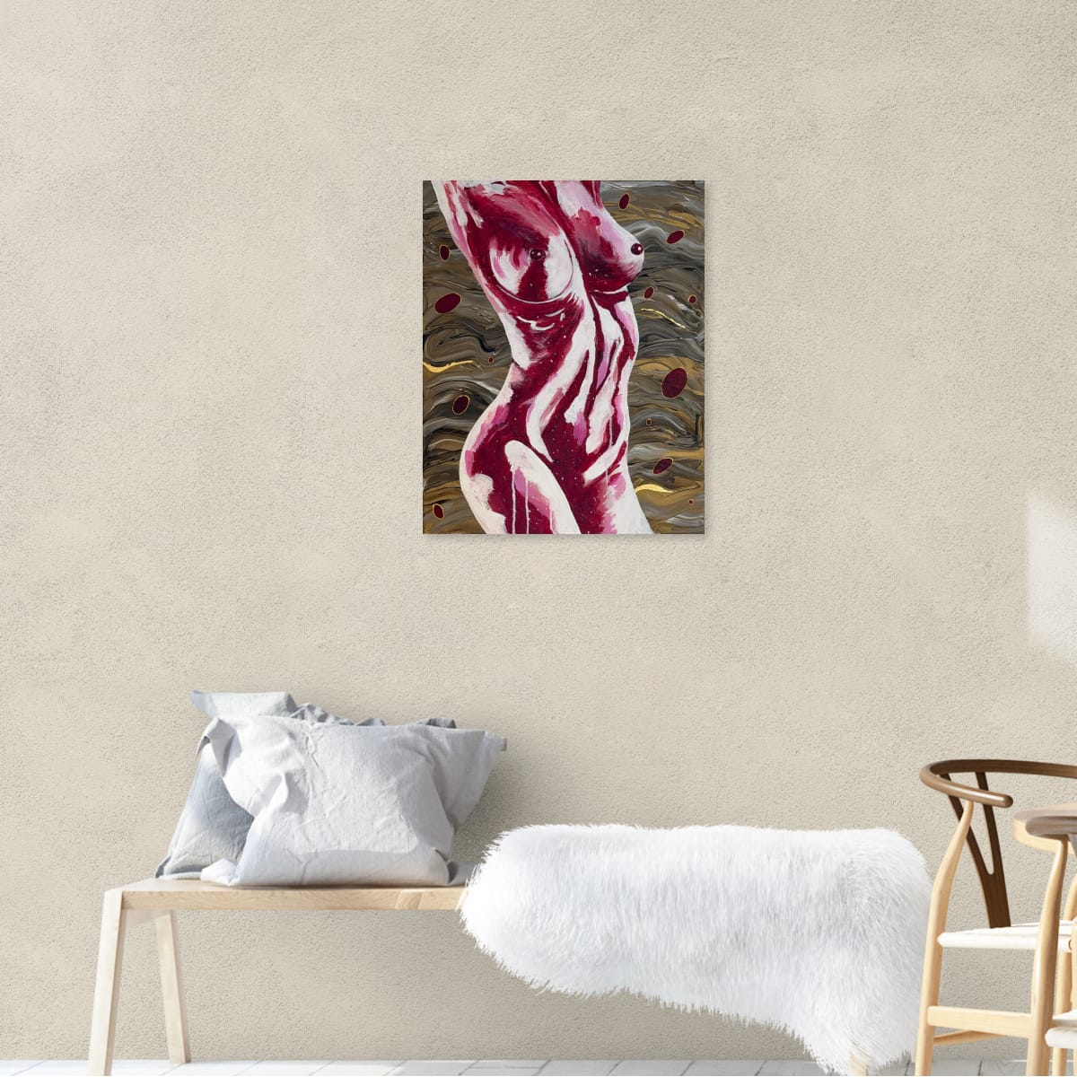 Crimson Form Wall Art Canvas