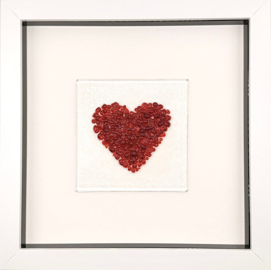 Red Glass Heart Framed Art