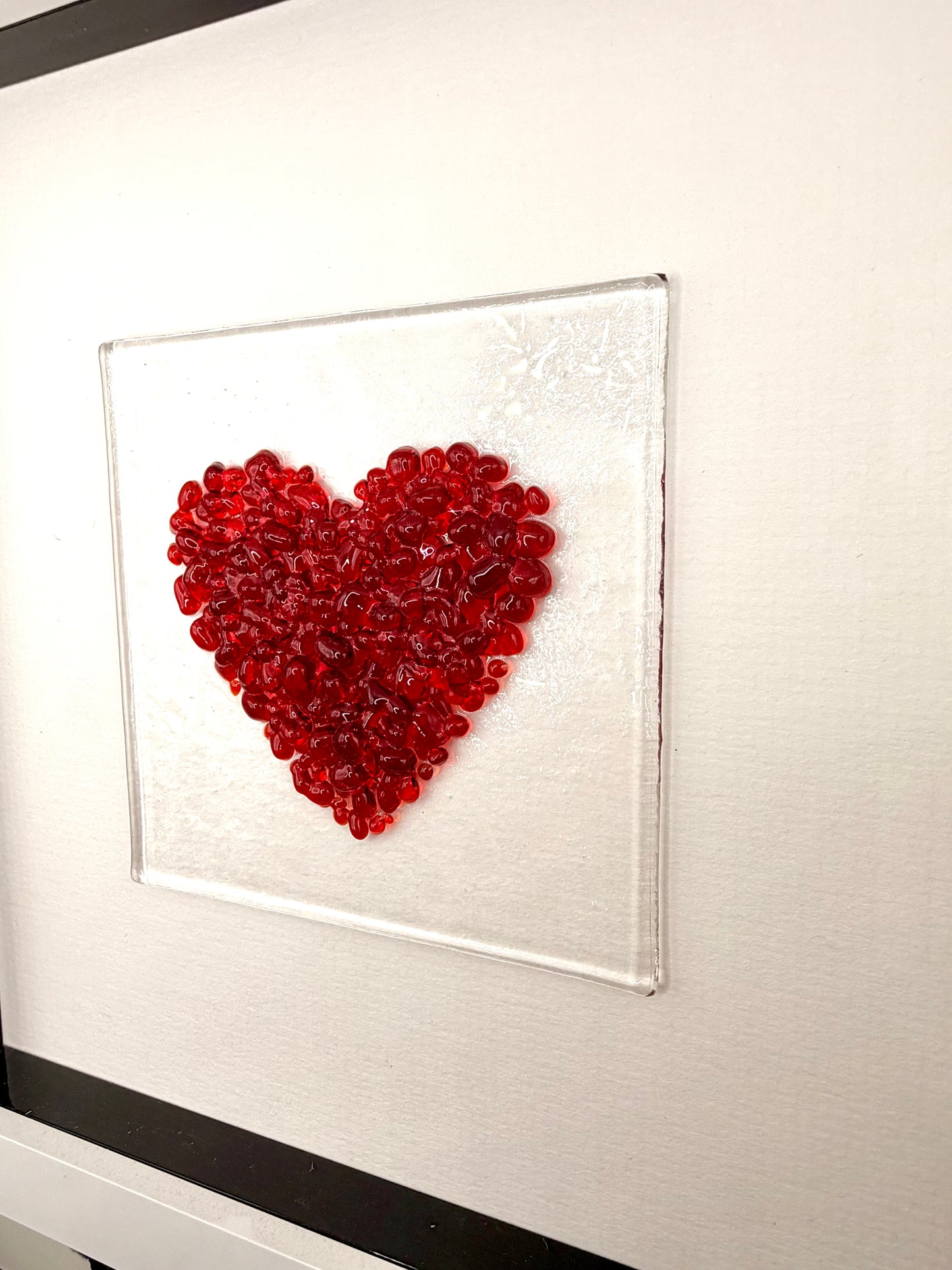 Red Glass Heart Framed Art