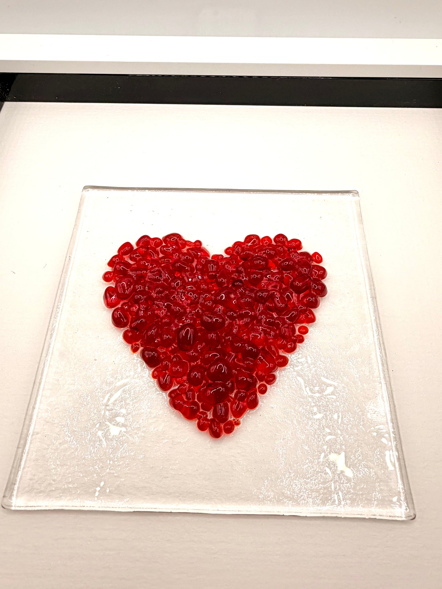 Red Glass Heart Framed Art