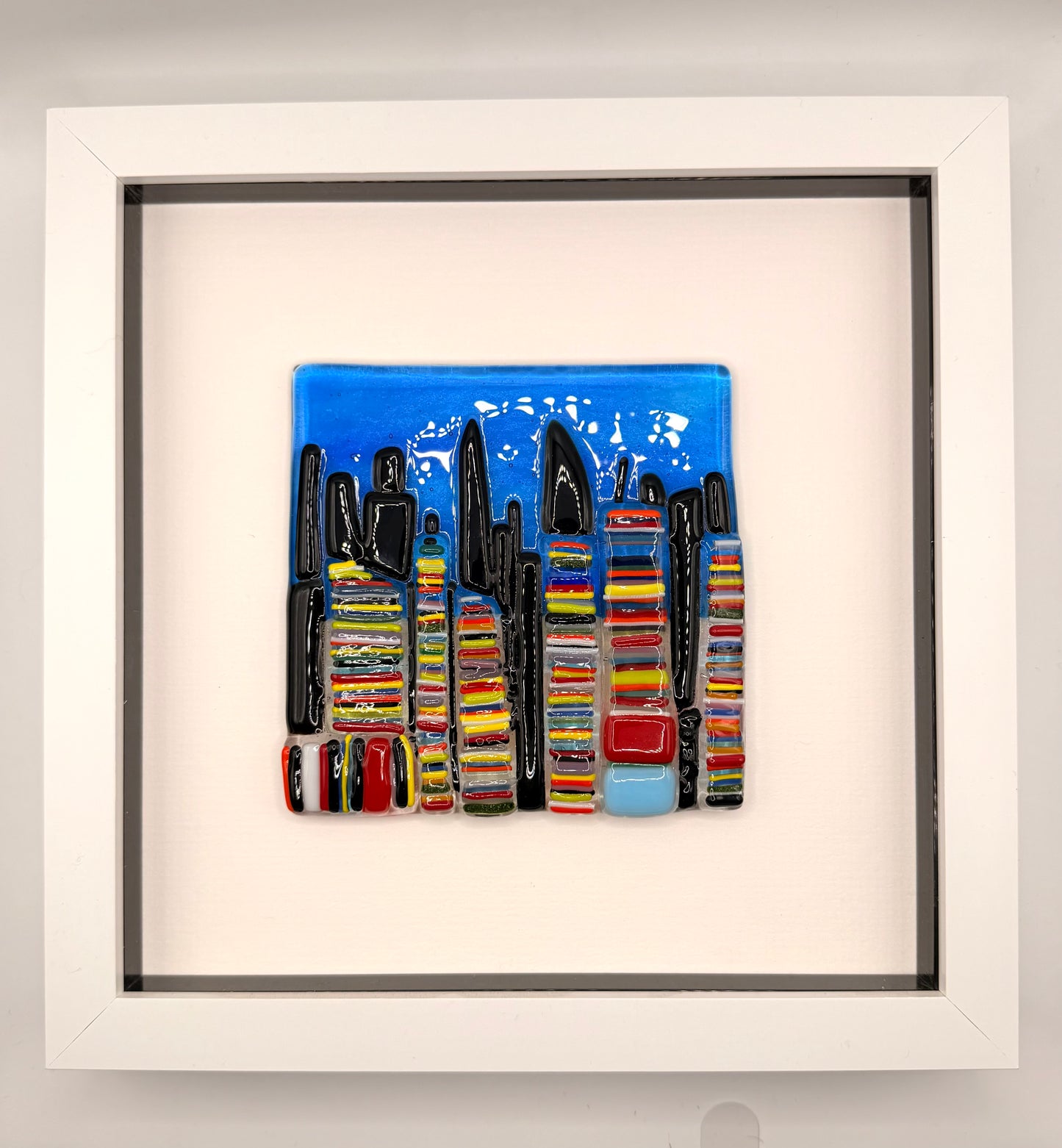 NIGHT SKY STRIPED GLASS WALL ART