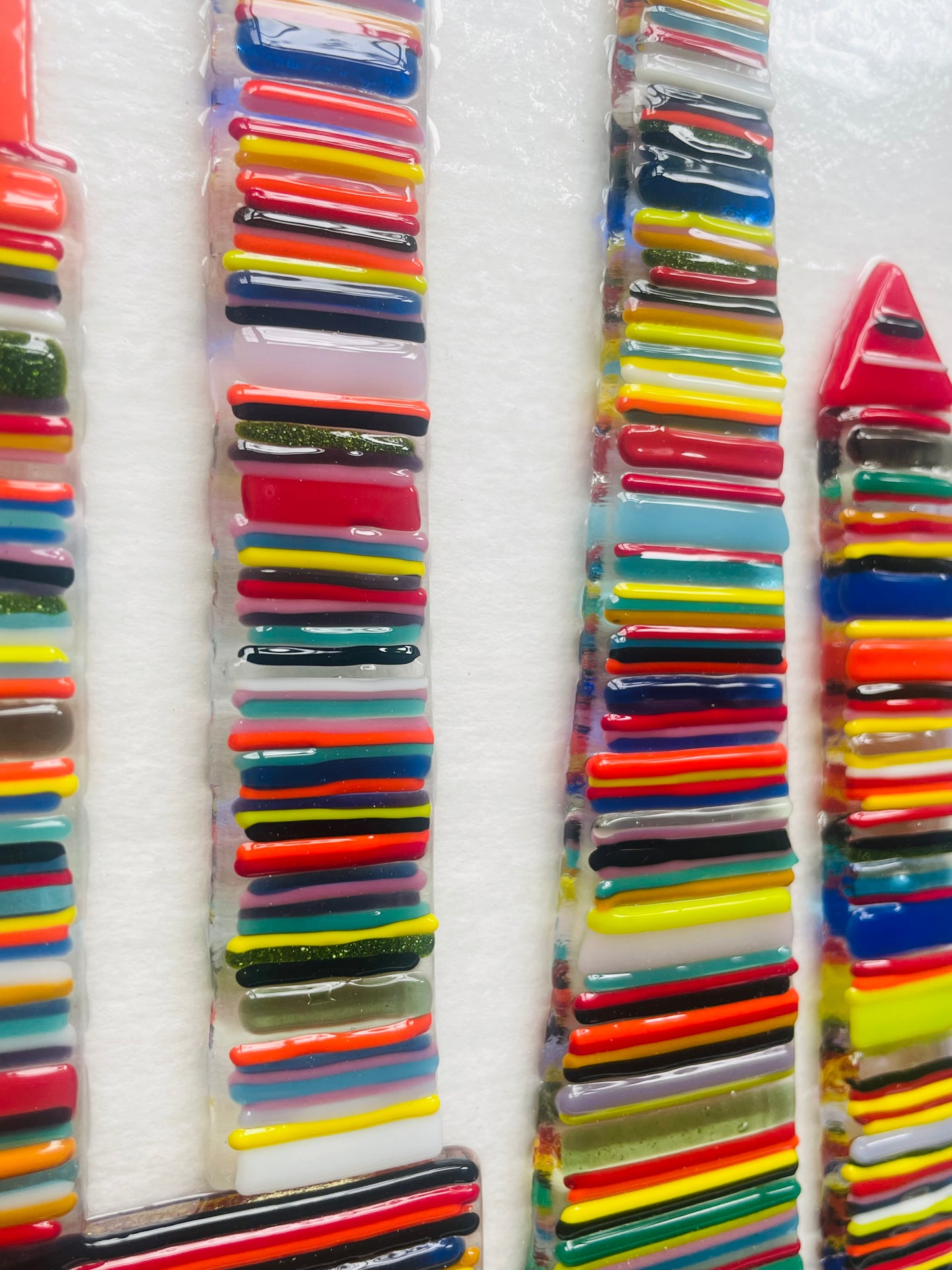 Striped Glass Skyline Framed Wall Art