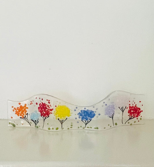 Floral Freestanding Glass Wave