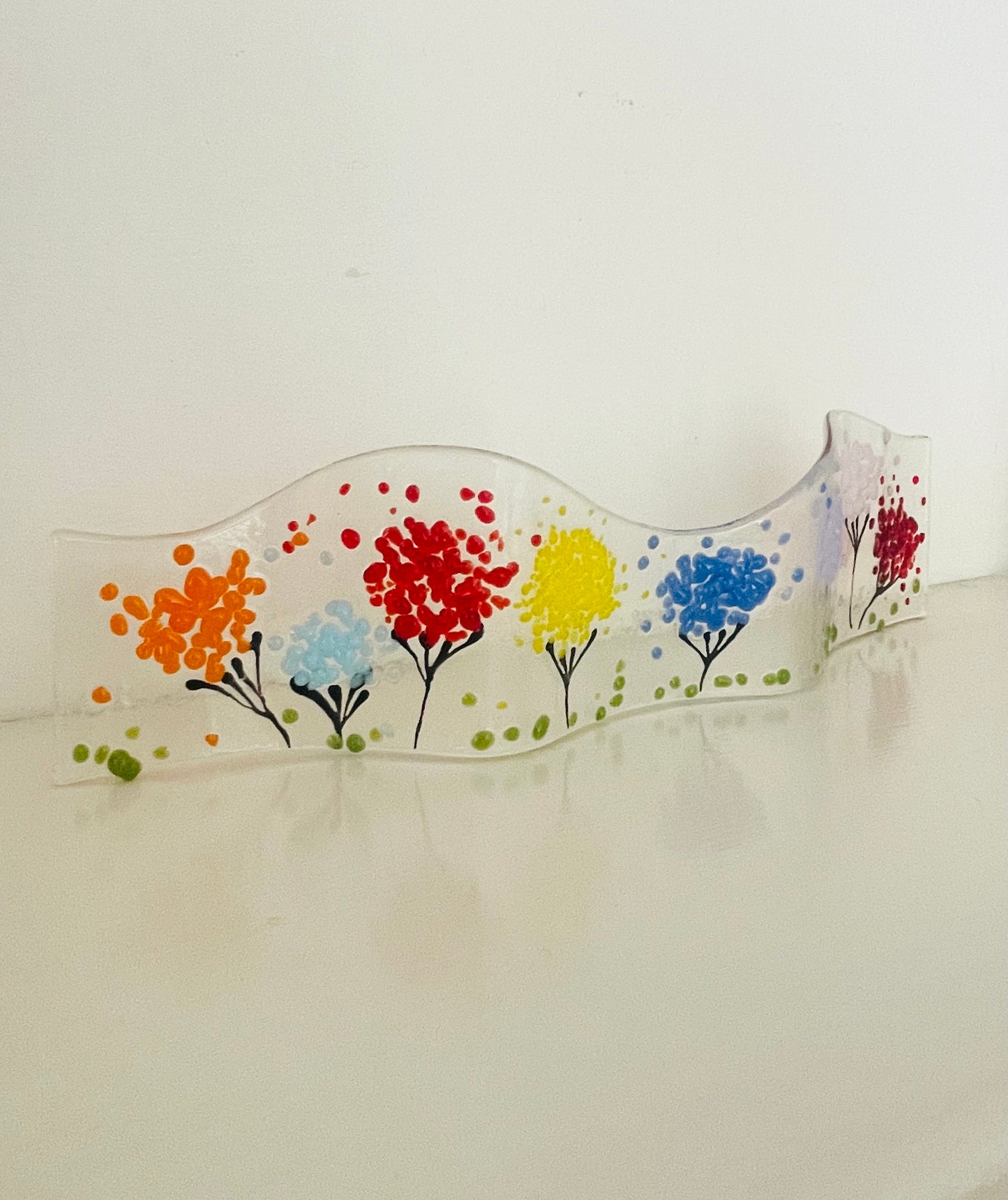 Floral Freestanding Glass Wave