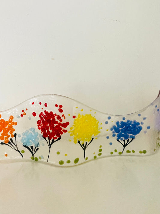 Floral Freestanding Glass Wave