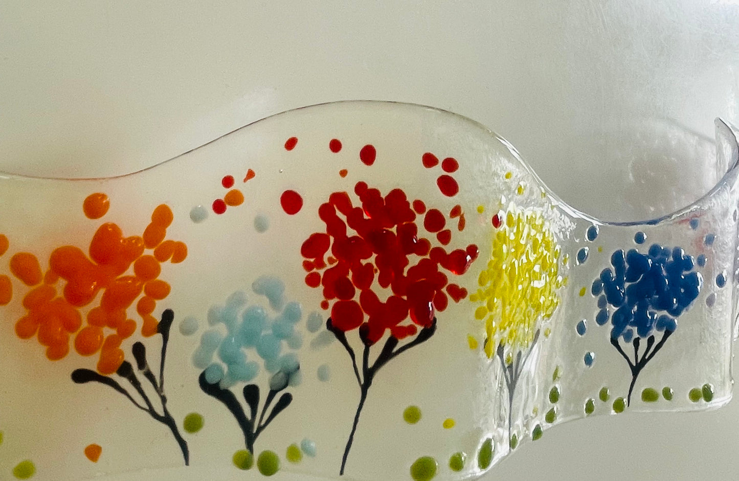 Floral Freestanding Glass Wave
