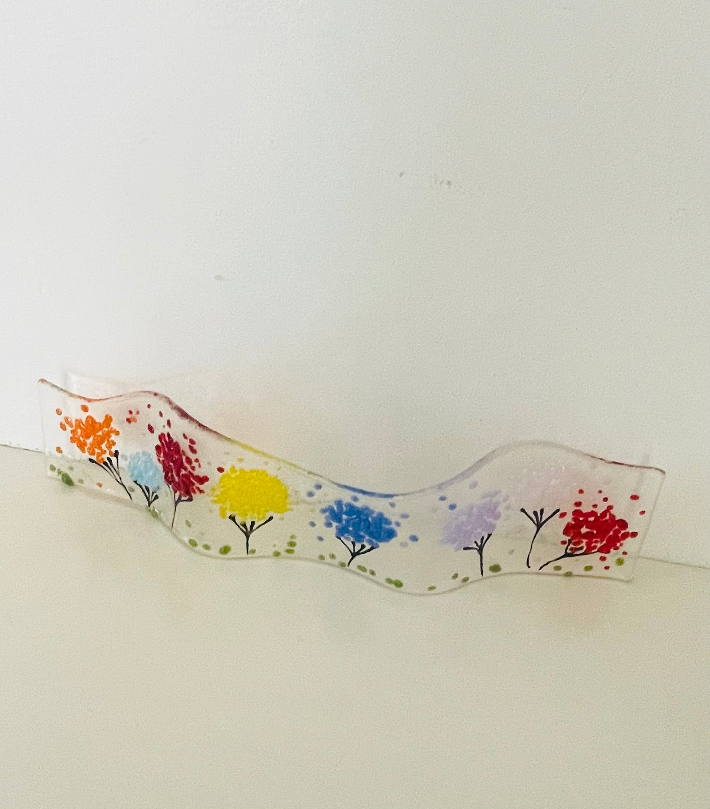 Floral Freestanding Glass Wave
