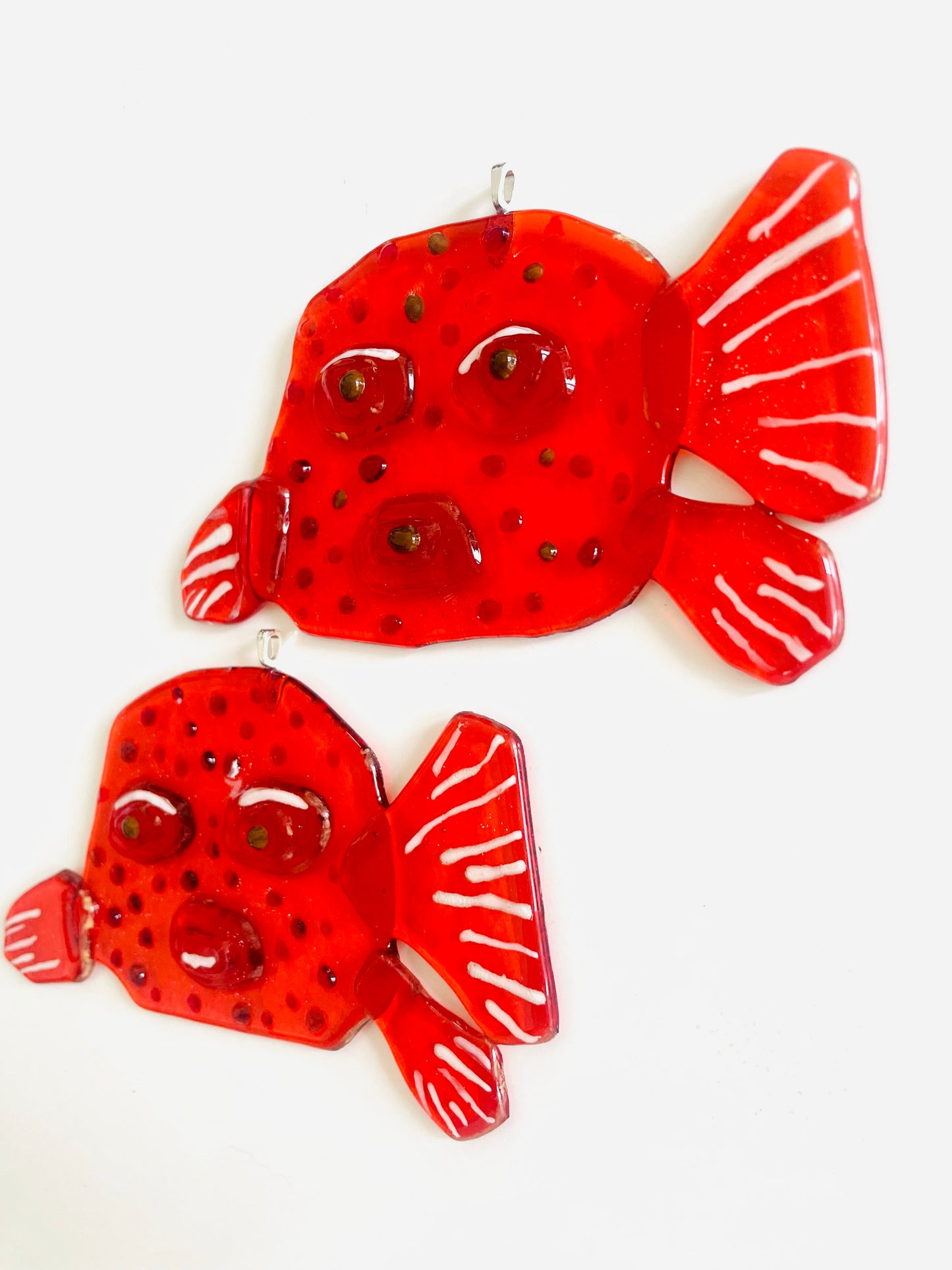BLOWFISH ORANGE GLASS HANGER