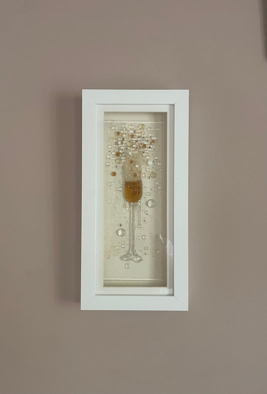 Champagne Framed Glass Art