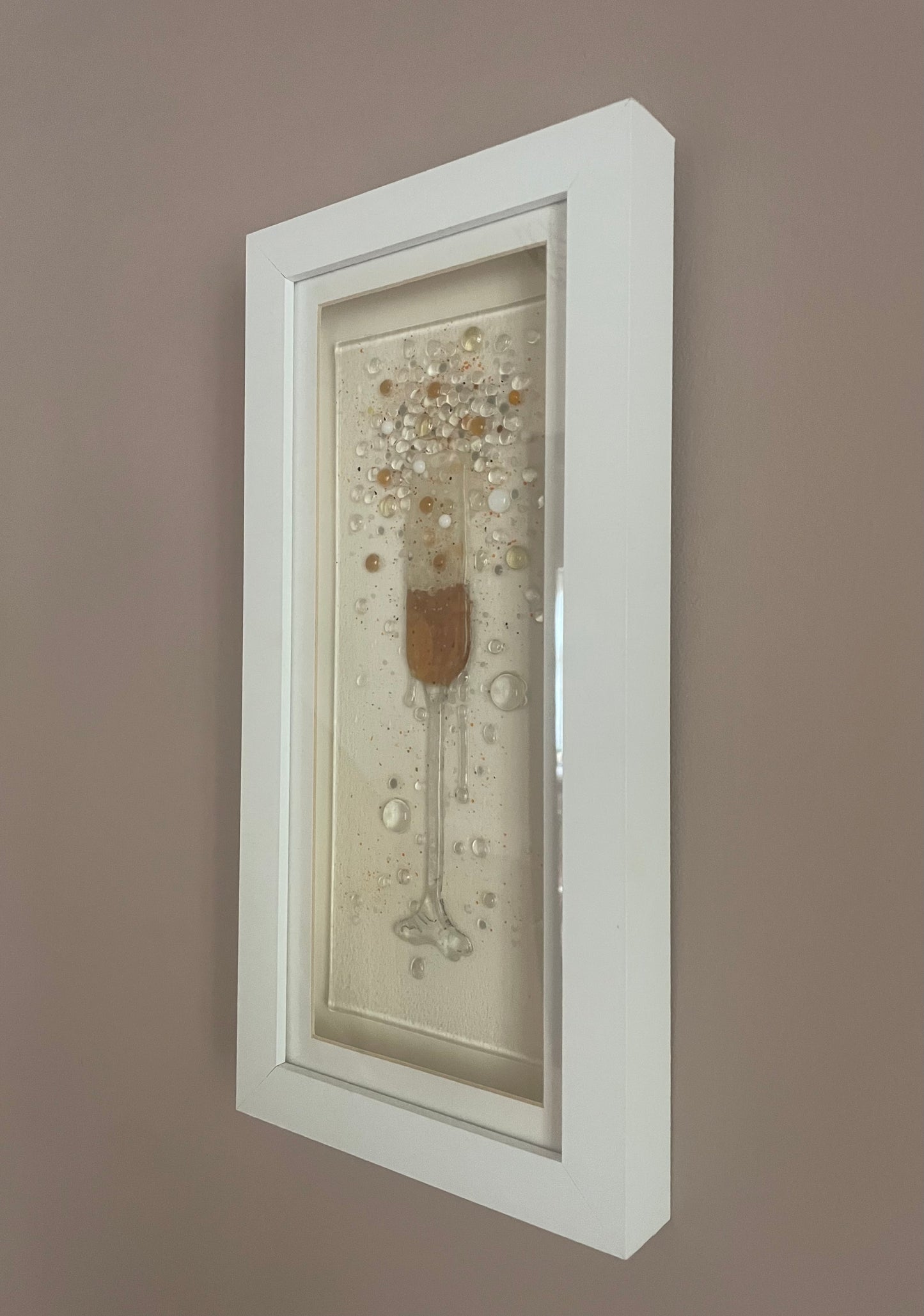 Champagne Framed Glass Art