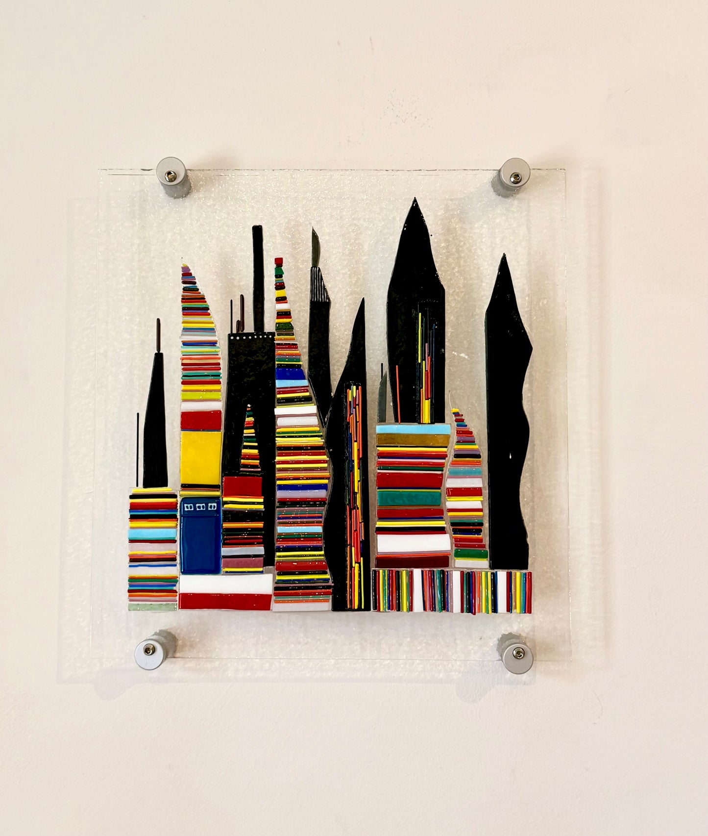 Glass Cityscape Panel Art