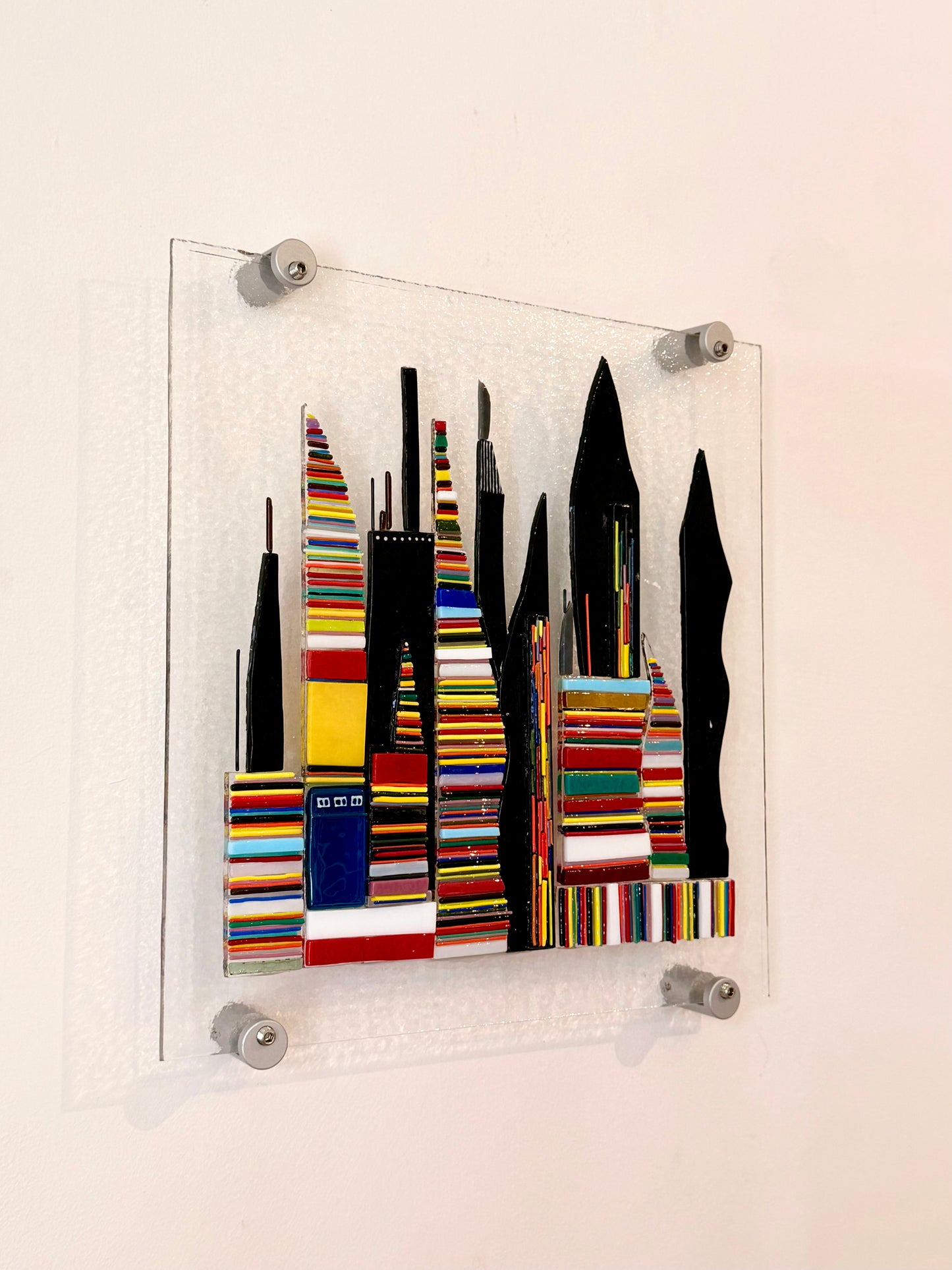 Glass Cityscape Panel Art