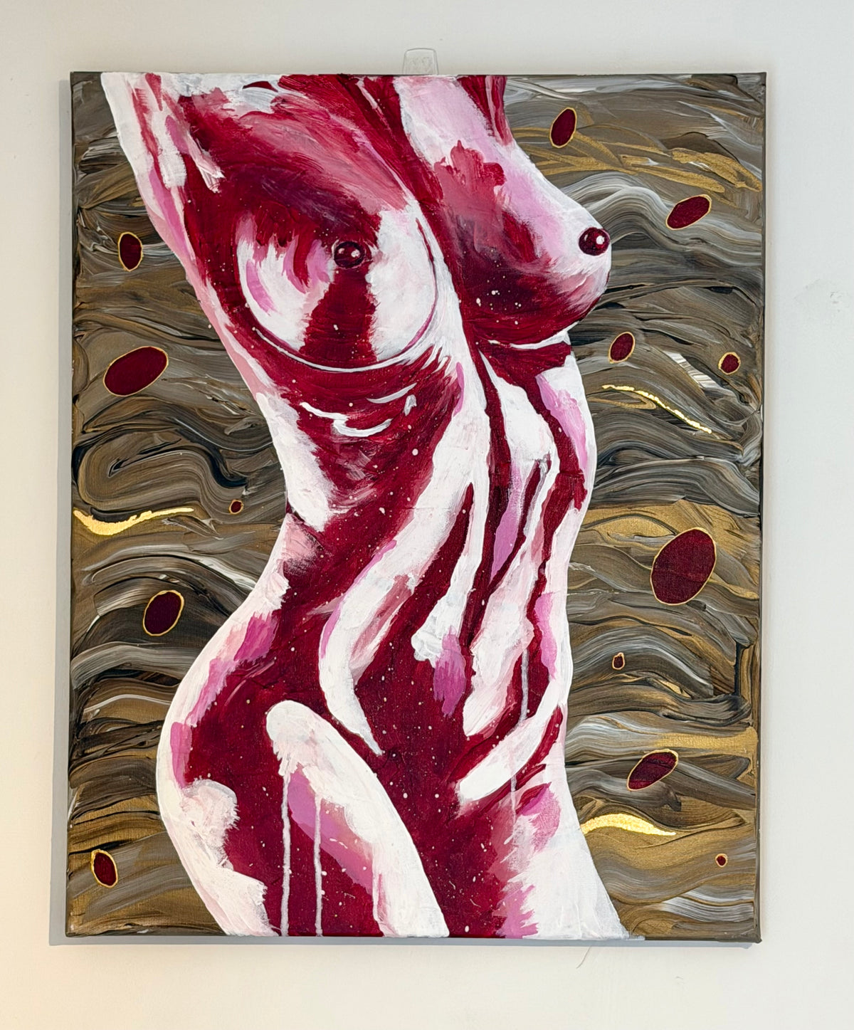 Crimson Form Wall Art Canvas