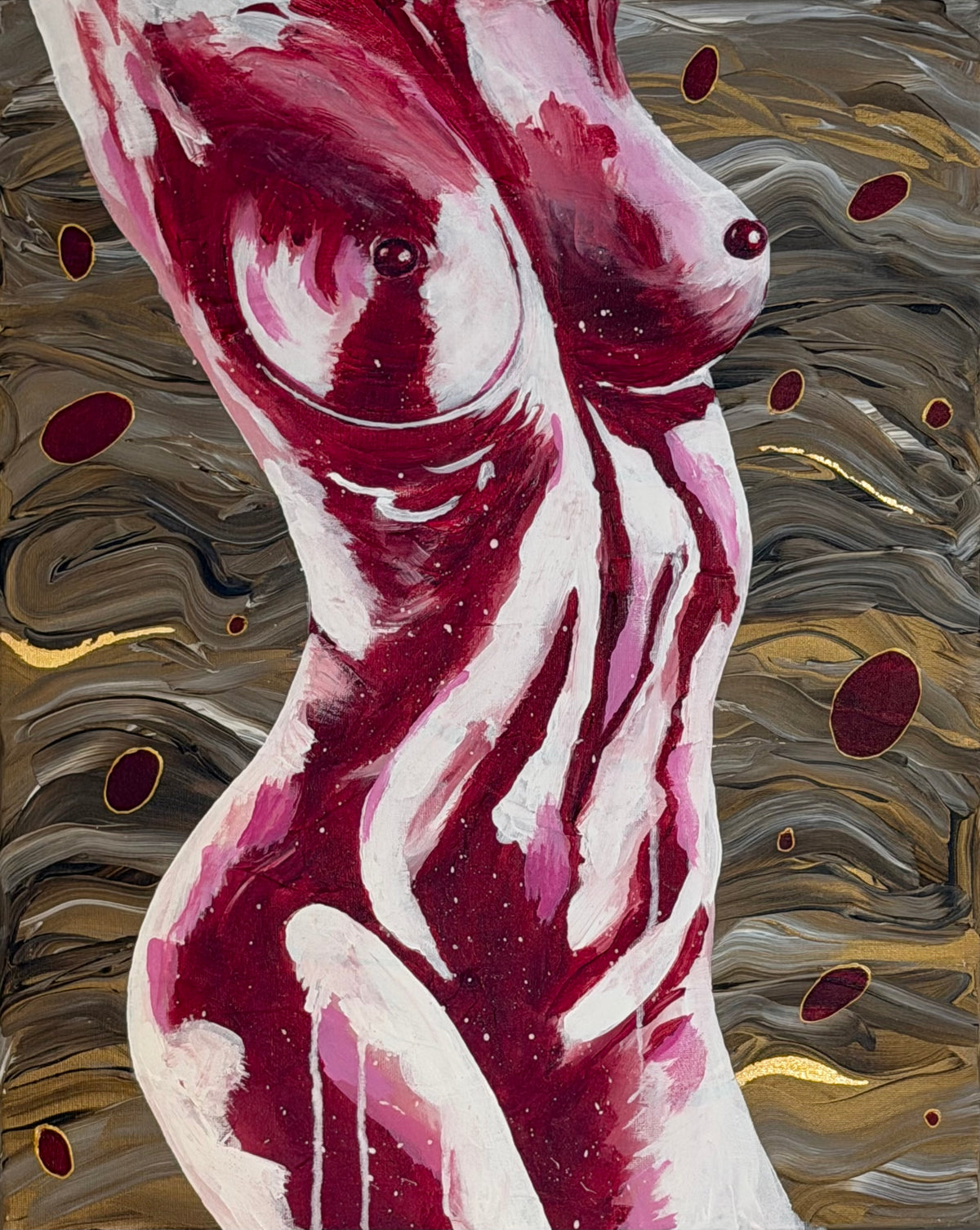 Crimson Form Wall Art Canvas