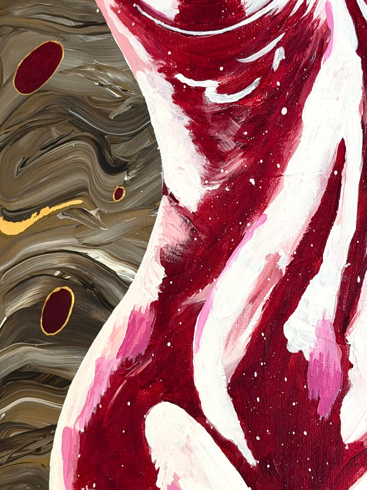 Crimson Form Wall Art Canvas