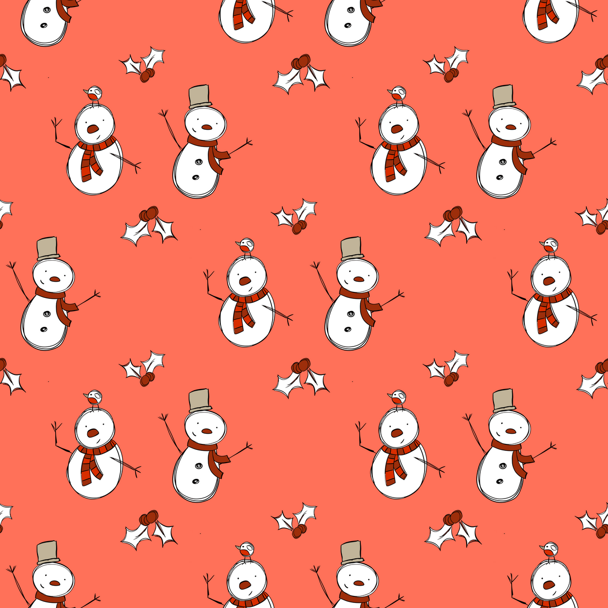 SNOWMAN SEAMLESS PATTERN