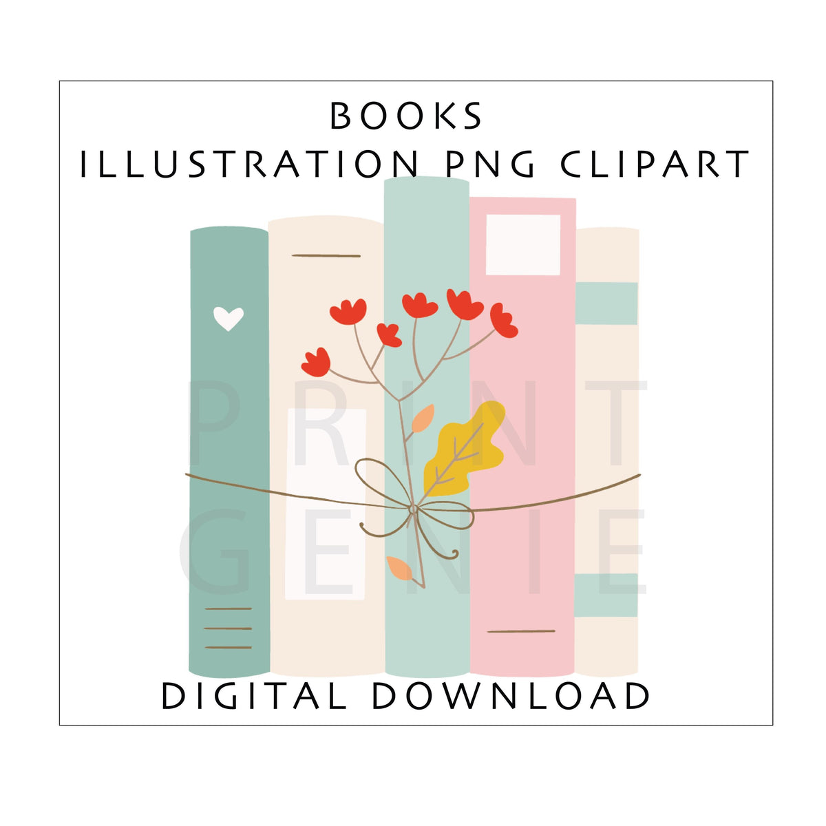 Books Clipart Bundle | Book Stack Illustration PNG JPG SVG
