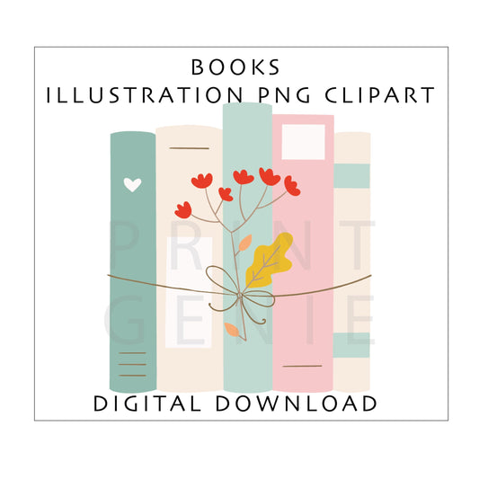 Books Clipart Bundle | Book Stack Illustration PNG JPG SVG
