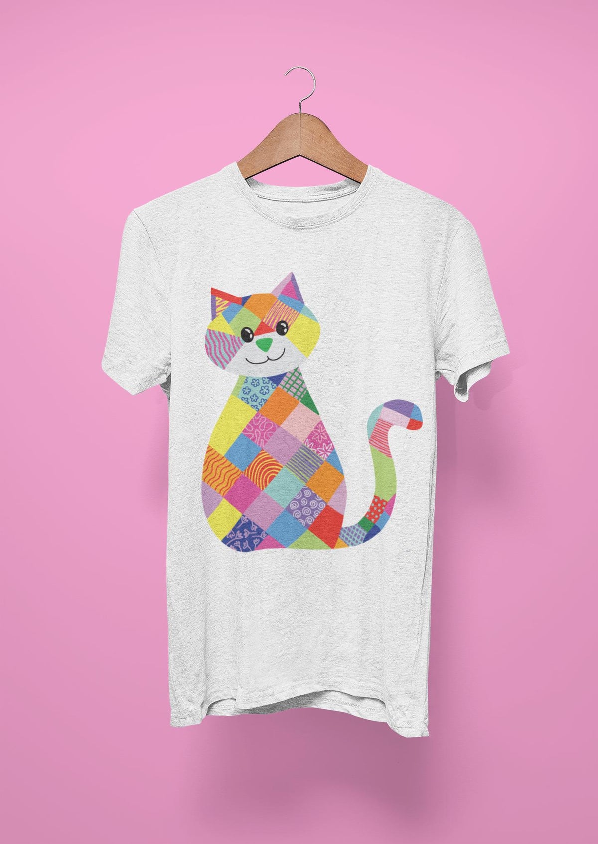 Patchwork Cat SVG PNG JPG | Colorful Cat Clipart