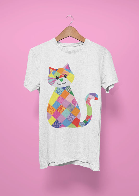 Patchwork Cat SVG PNG JPG | Colorful Cat Clipart