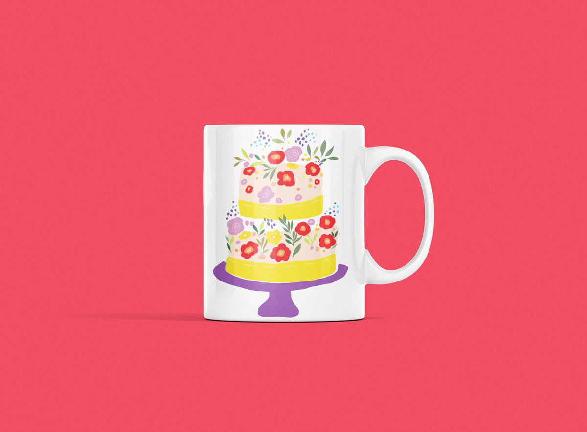 Floral Tiered Cake SVG PNG JPG | Birthday Cake Clipart