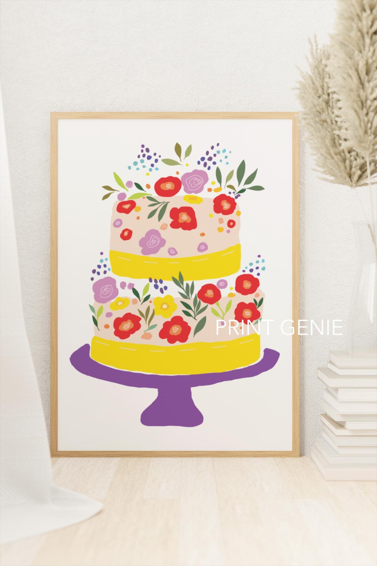 Floral Tiered Cake SVG PNG JPG | Birthday Cake Clipart