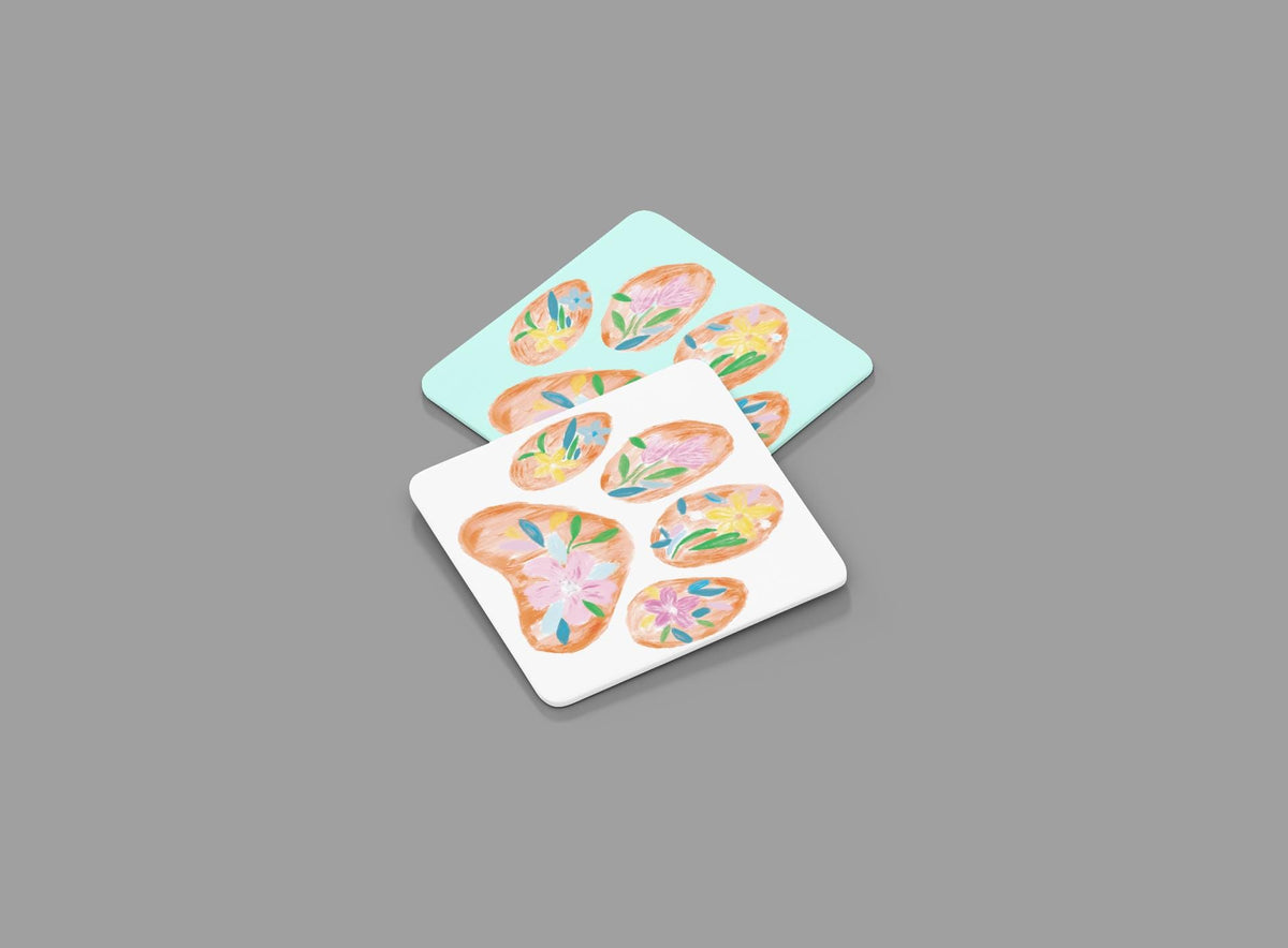 Floral Paw Print PNG | Watercolour Paw Print Clipart