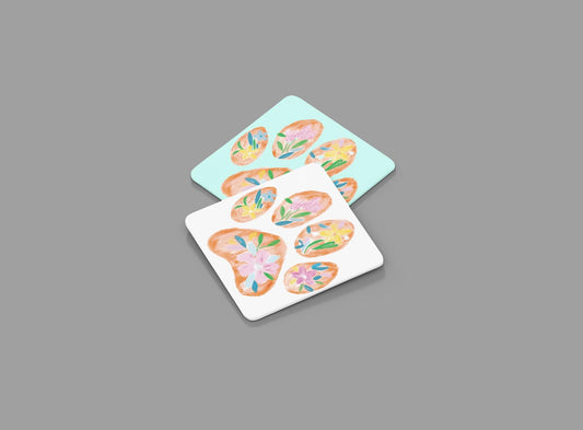 Floral Paw Print PNG | Watercolour Paw Print Clipart