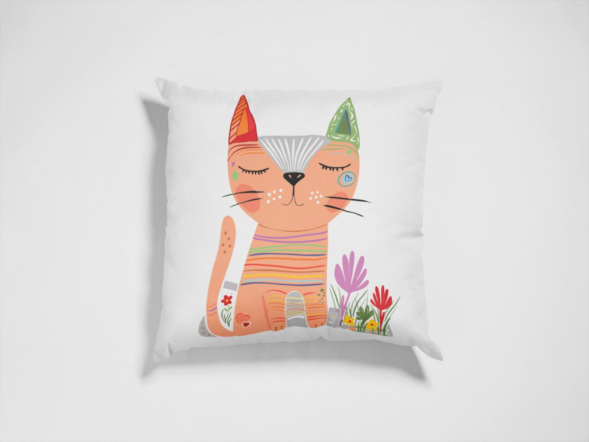Cute Cat Clipart PNG SVG JPG, Whimsical Floral Cat Illustration