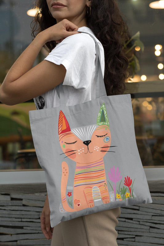 Cute Cat Clipart PNG SVG JPG, Whimsical Floral Cat Illustration