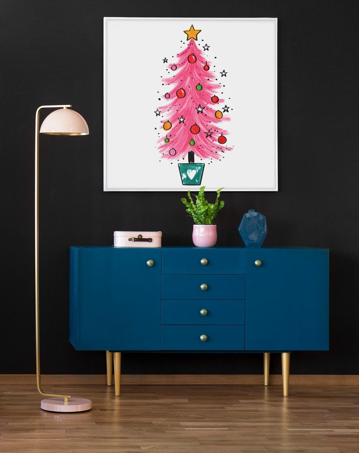Christmas Tree Clipart Bundle, 5 Colourful Christmas Trees PNG JPG