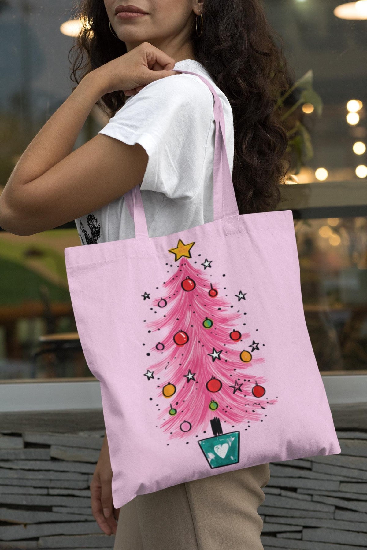 Christmas Tree Clipart Bundle, 5 Colourful Christmas Trees PNG JPG