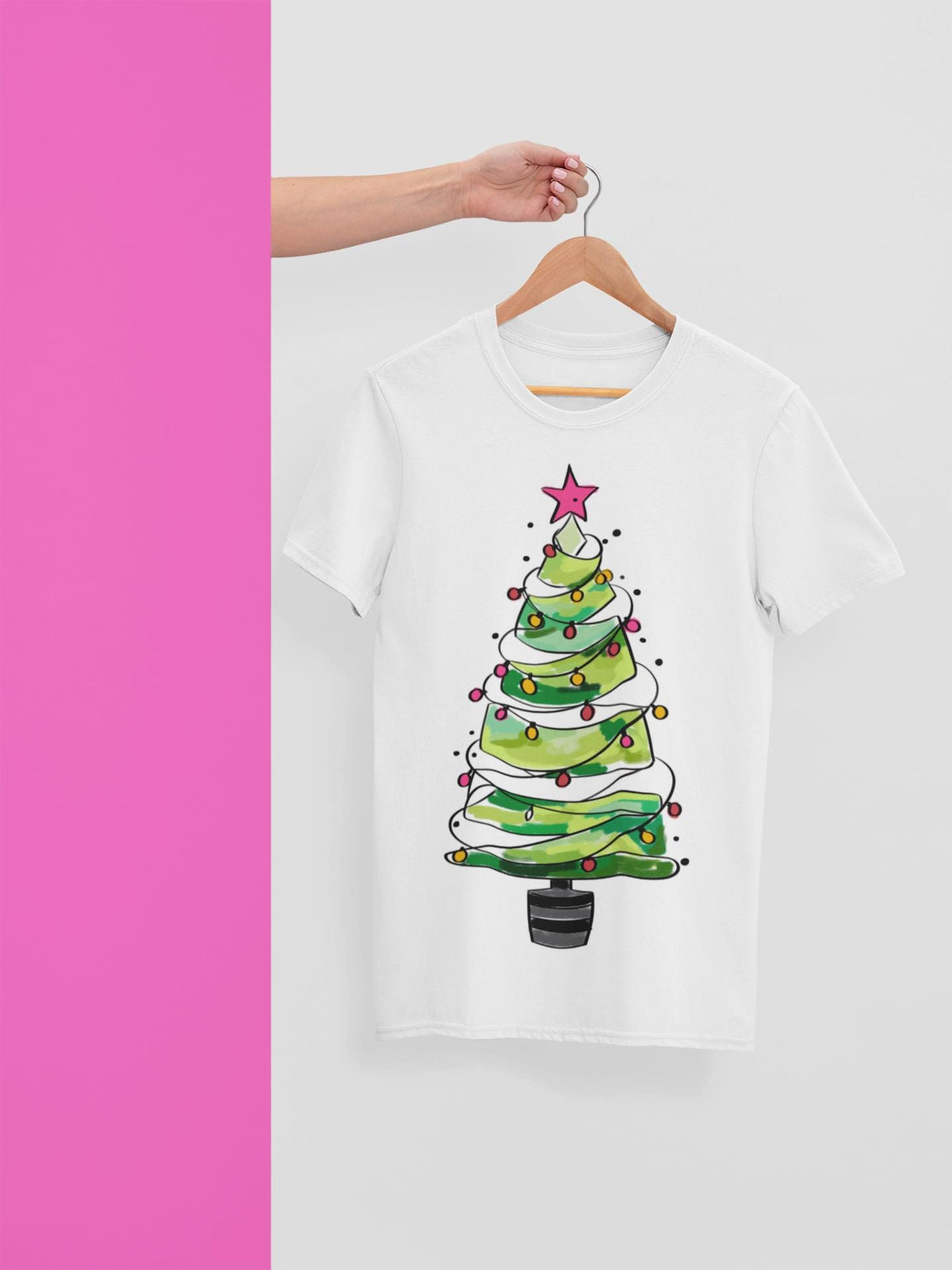 Christmas Tree Clipart Bundle, 5 Colourful Christmas Trees PNG JPG