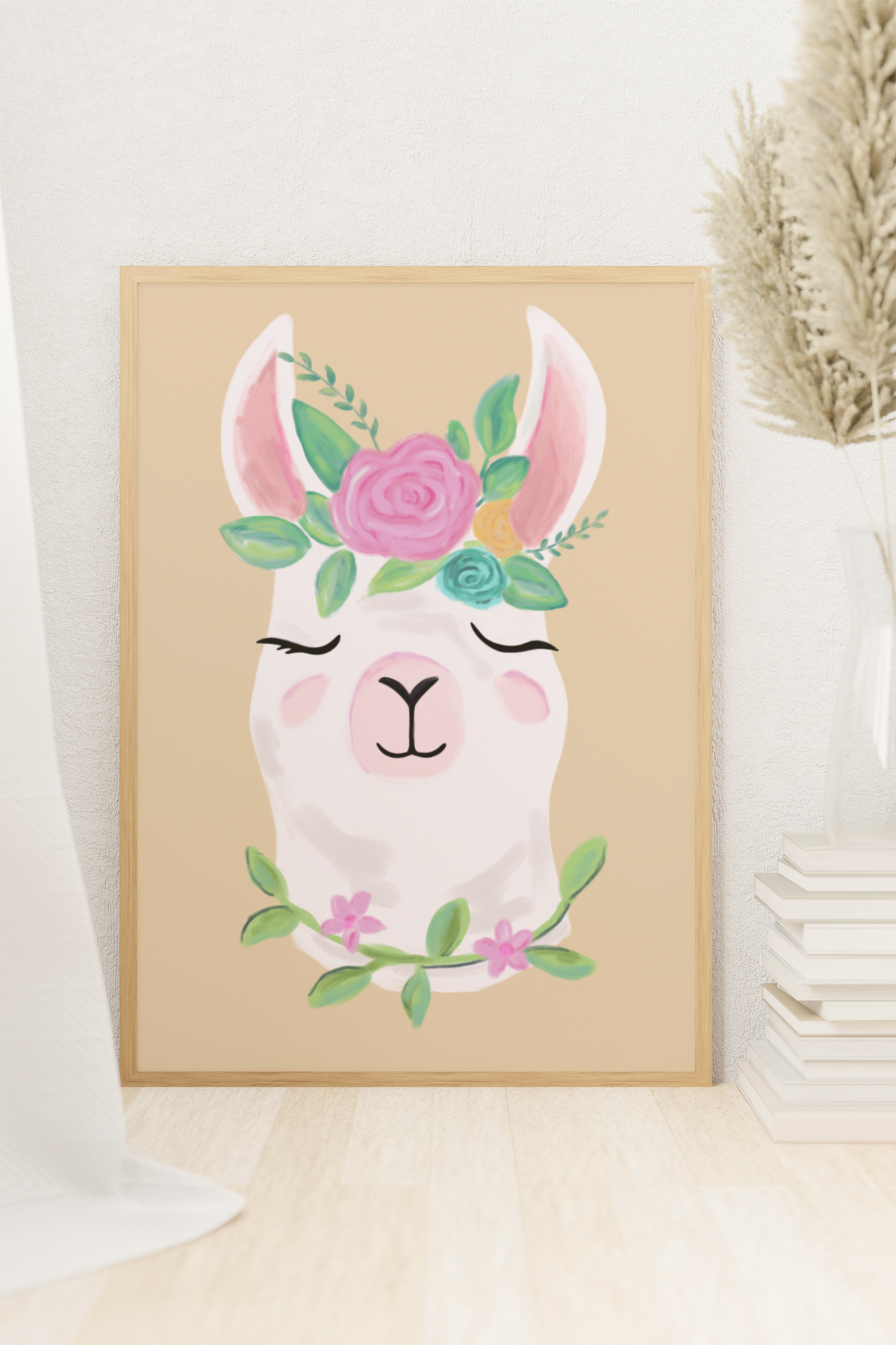 LLAMA PNG CLIPART, FLORAL LLAMA CLIP ART, CUTE ALPACA PNG, WATERCOLOR LLAMA ILLUSTRATION, NURSERY SUBLIMATION DESIGN, COMMERCIAL USE