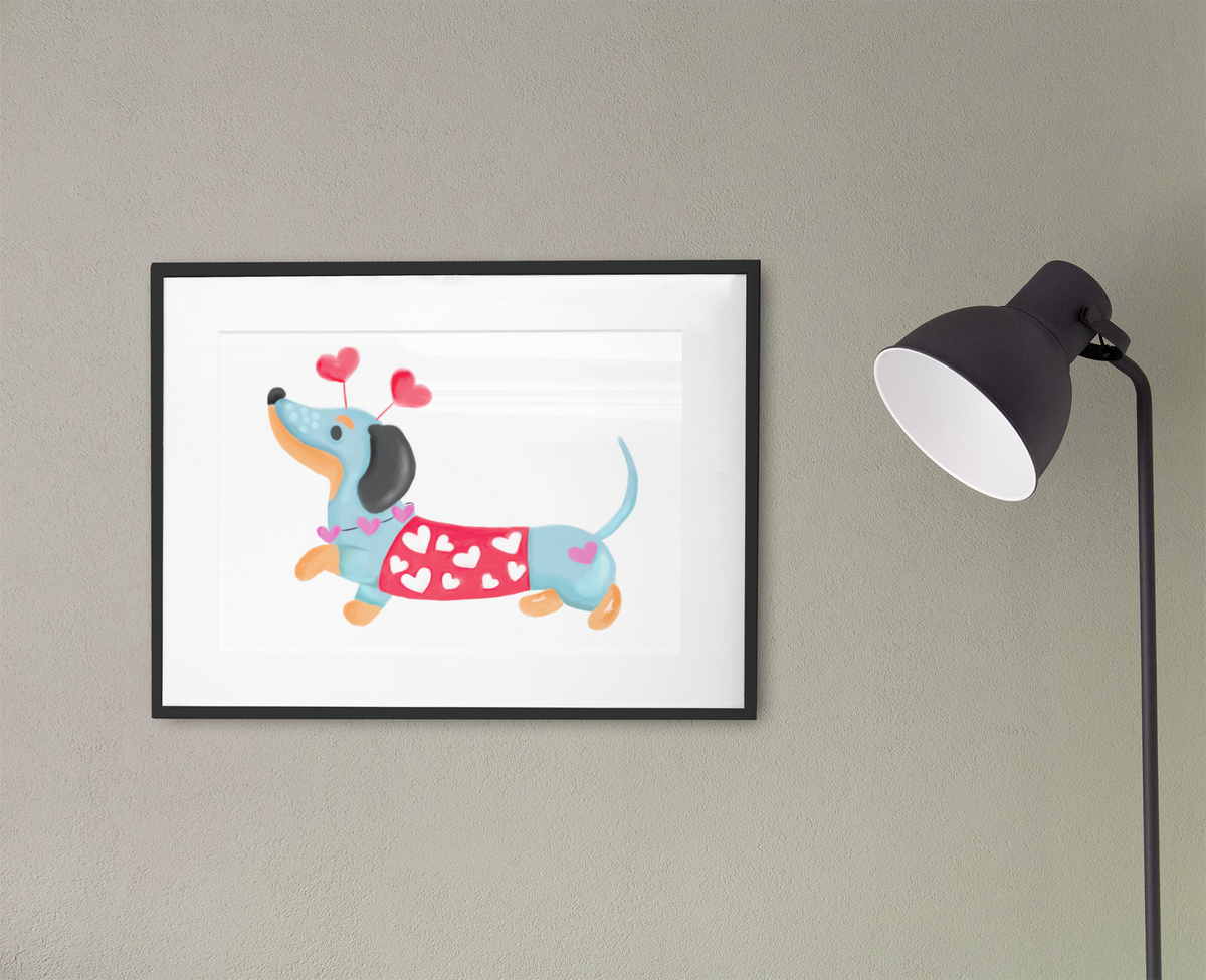 Dachshund - Sausage Dog Print - A4 Size - 8.3 x 11.7"